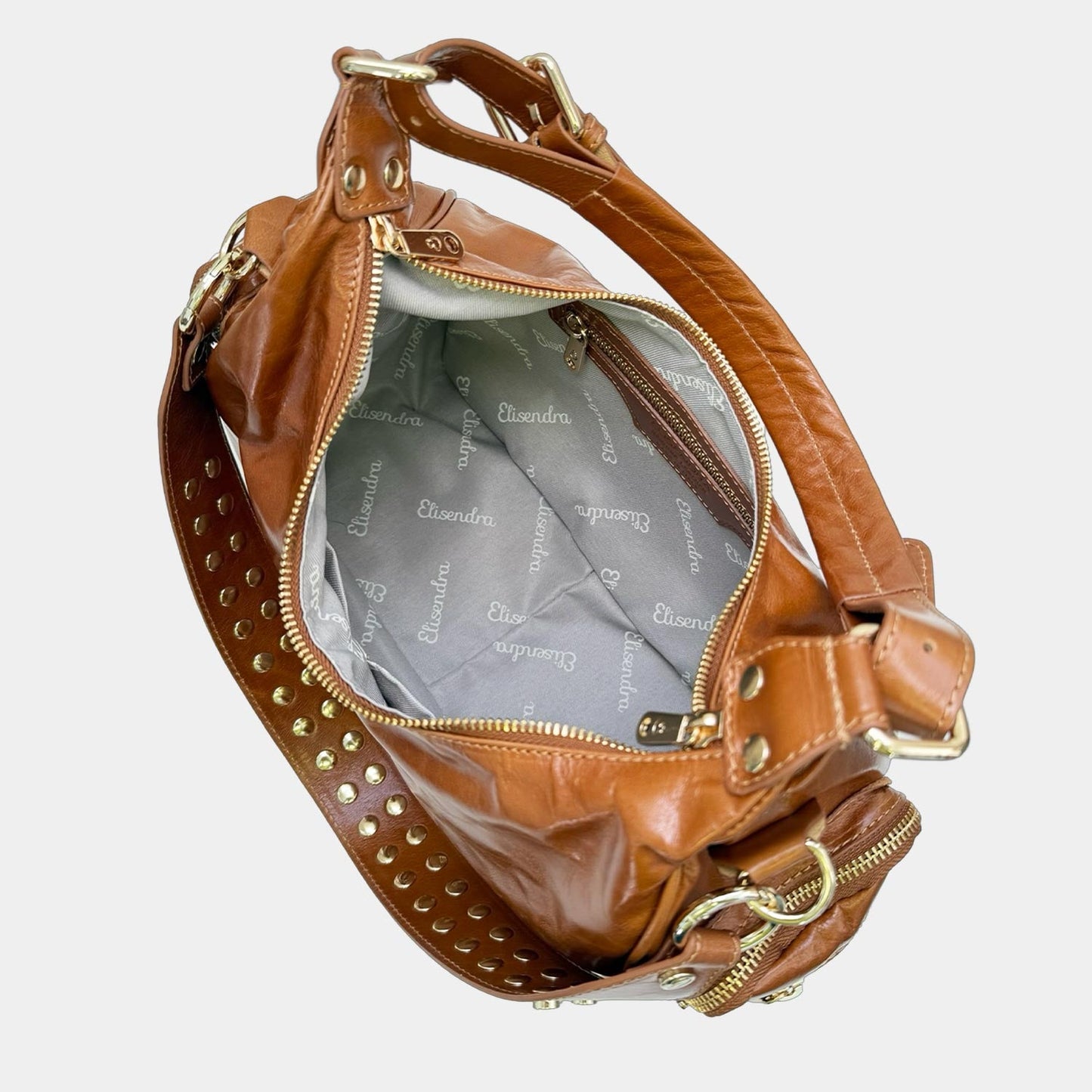 Borsa a spalla Saray Mia Miele Pelle Liscia Oro