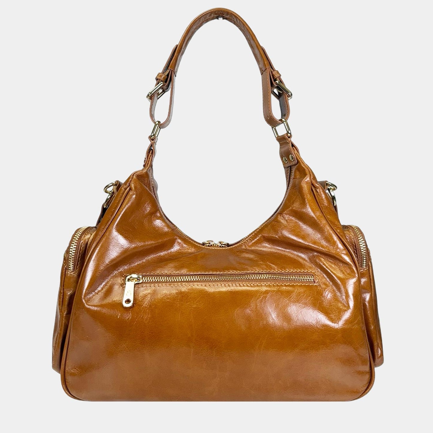 Borsa a spalla Saray Mia Miele Pelle Liscia Oro