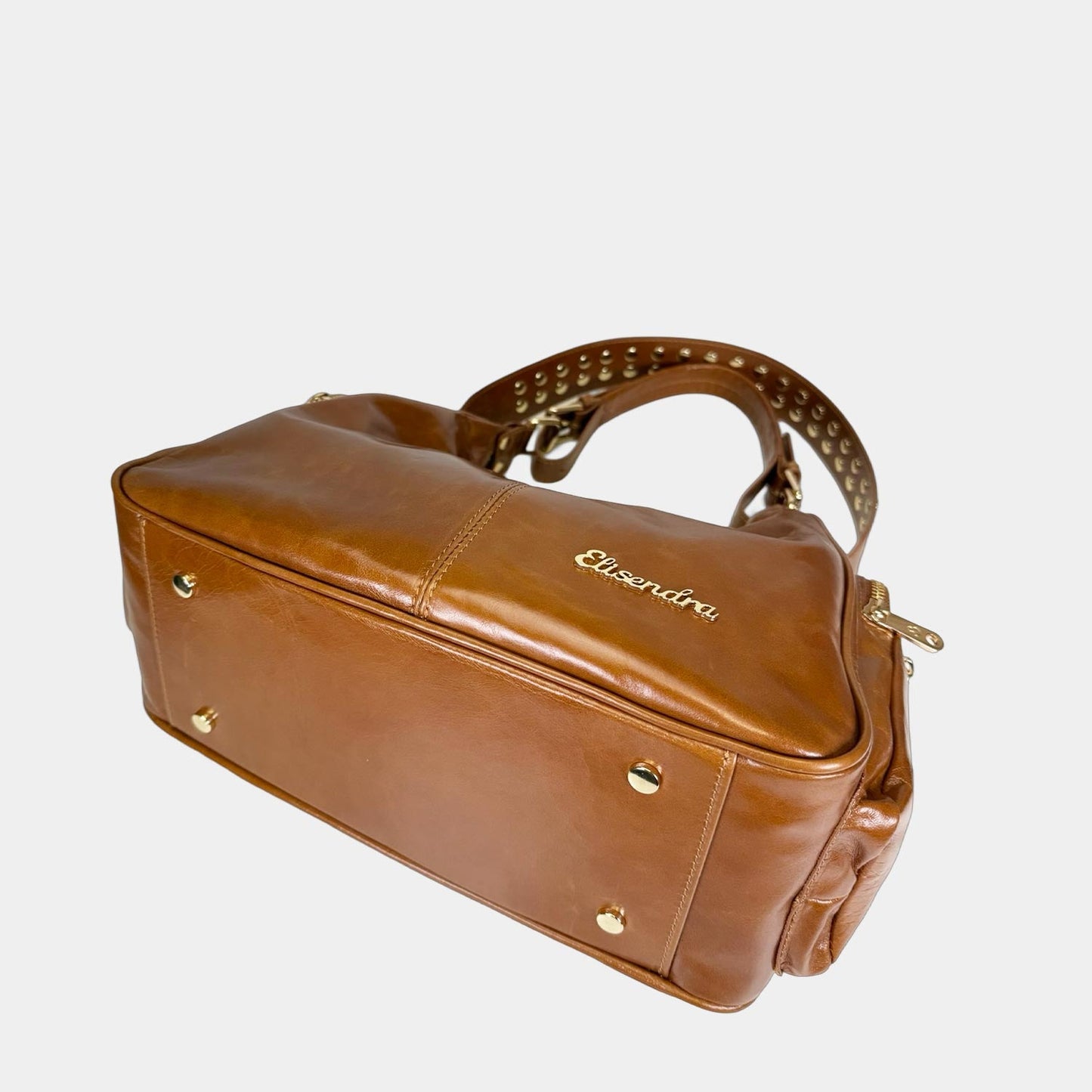 Borsa a spalla Saray Mia Miele Pelle Liscia Oro