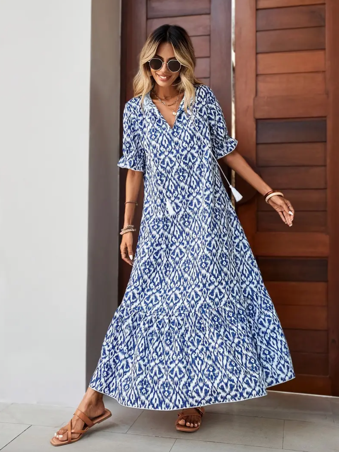 Abito Estivo Boho Vintage con Scollo a V