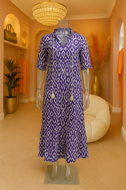 Abito Estivo Boho Vintage con Scollo a V